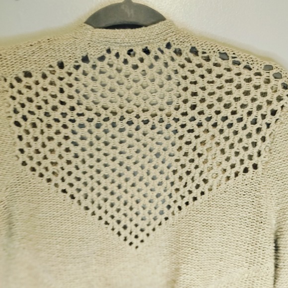 Lucky Brand Womens Open Front Knit Cardigan‎ Sweater Beige Size Medium - Picture 5 of 8